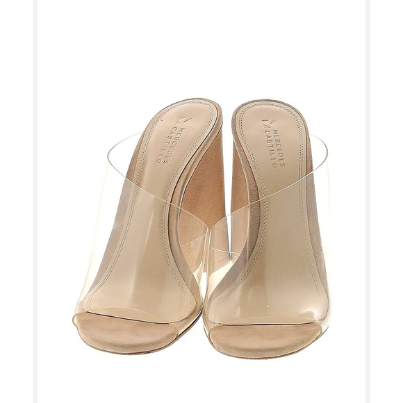 Mercedes Castillo Clear Bone High Heel Sandals Mules Size 8 - Picture 4 of 10